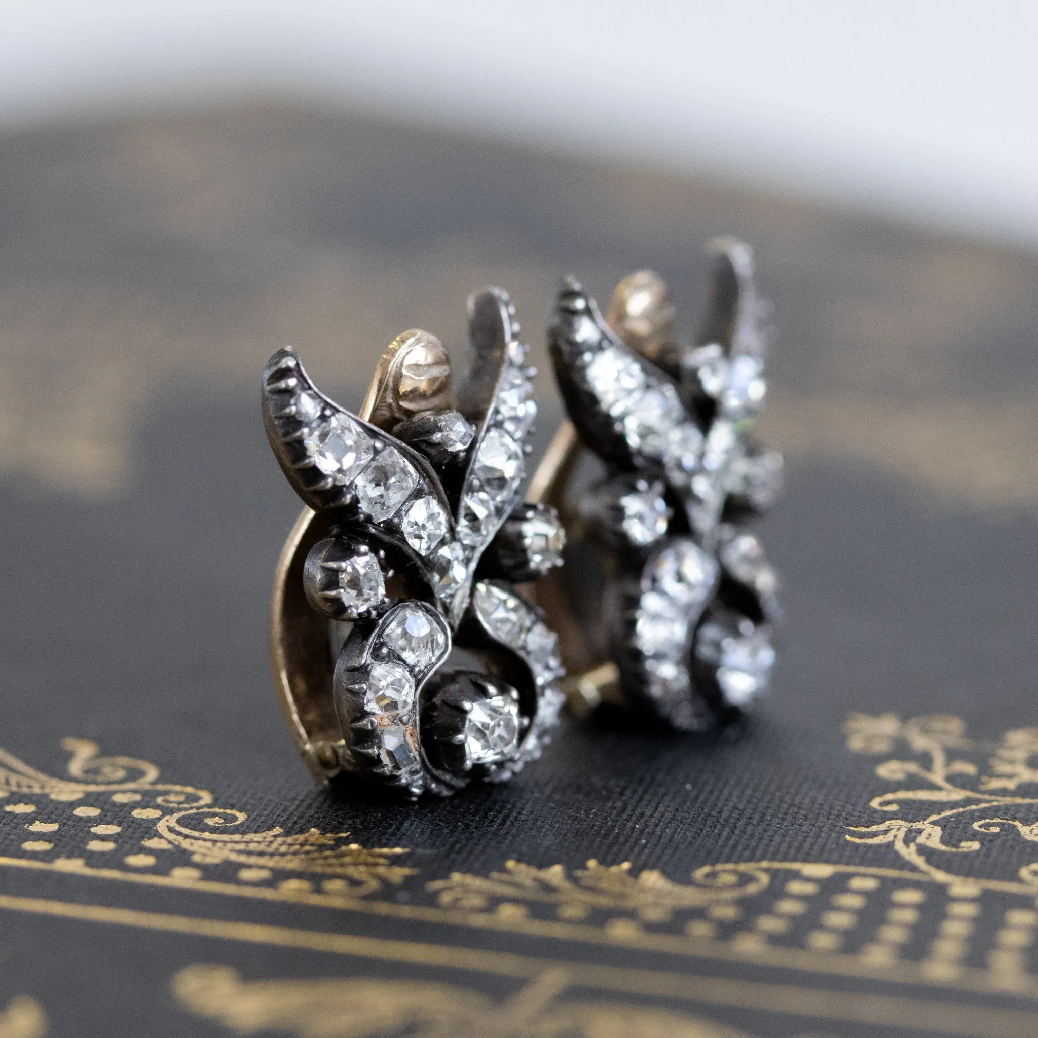 2.05ctw Victorian Diamond Clip Earrings