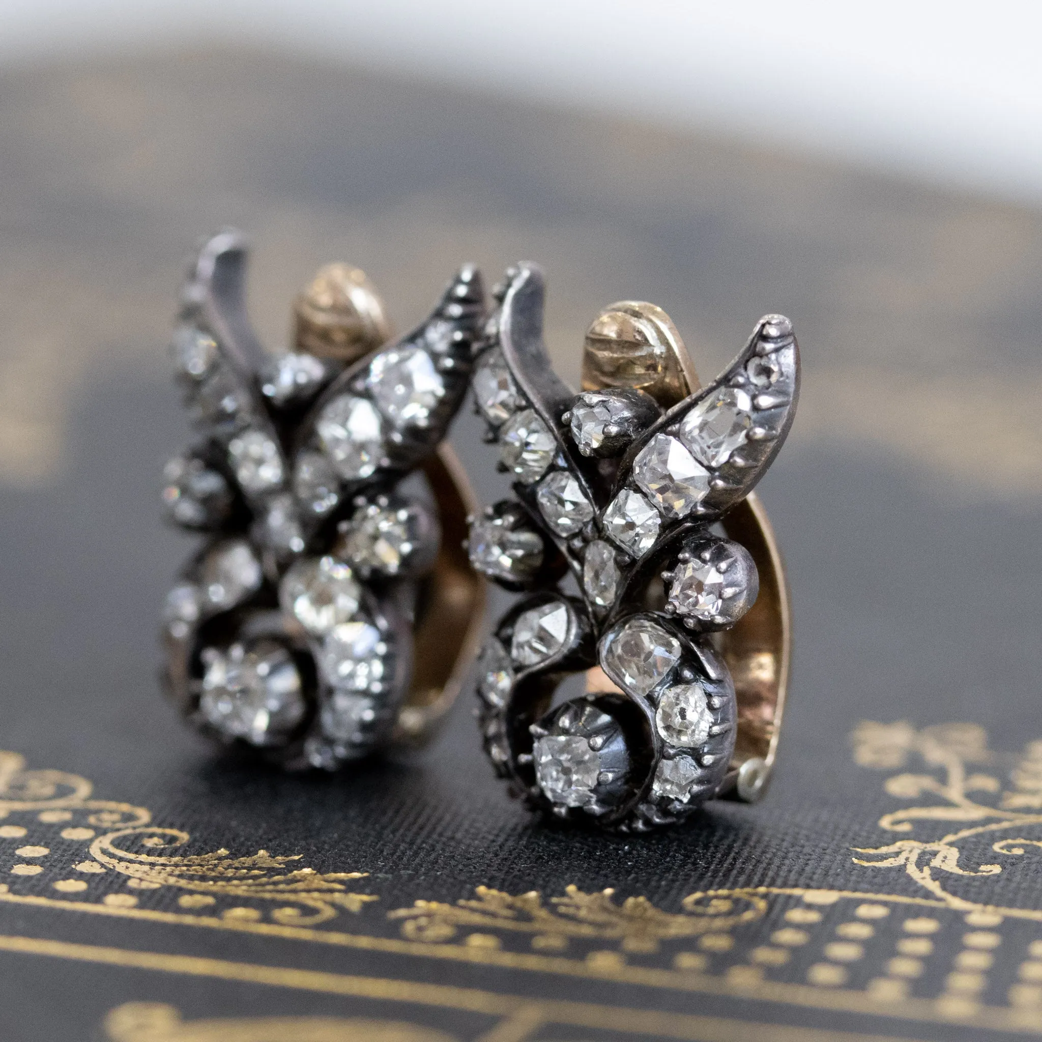 2.05ctw Victorian Diamond Clip Earrings