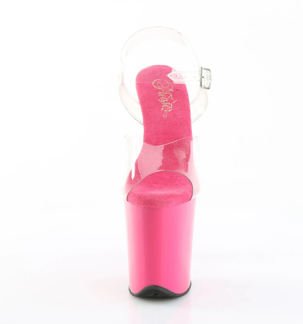 8 Inch Heel FLAMINGO-808 Clear Hot Pink