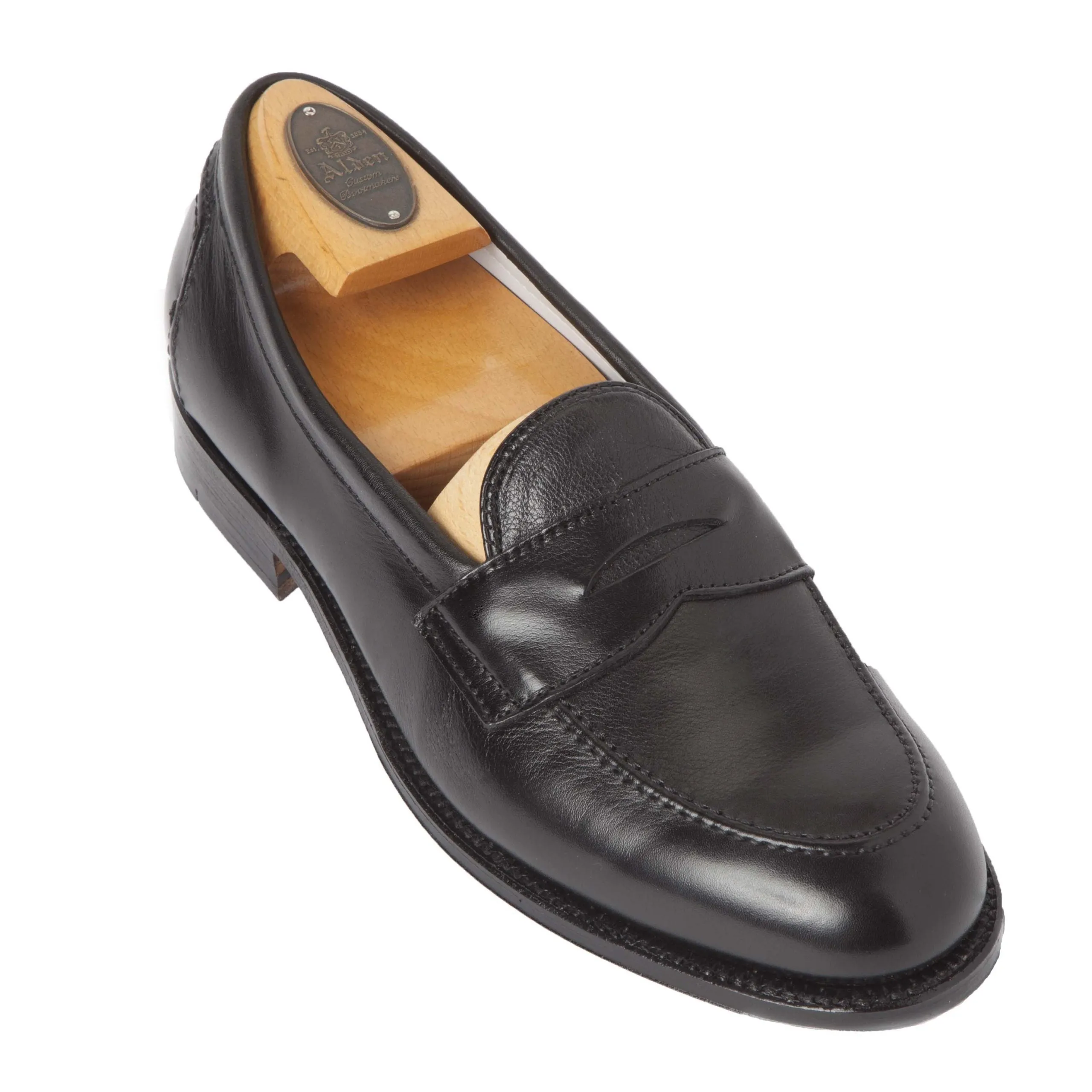 9695F - Flex Penny Loafer in Black Calfskin
