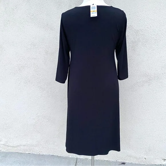 Alfani dress black knit handkerchief midi hi low plus size 16W new fit &amp; flare
