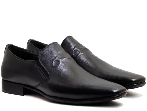 Alfredo Men's Black Leather Sole 25013