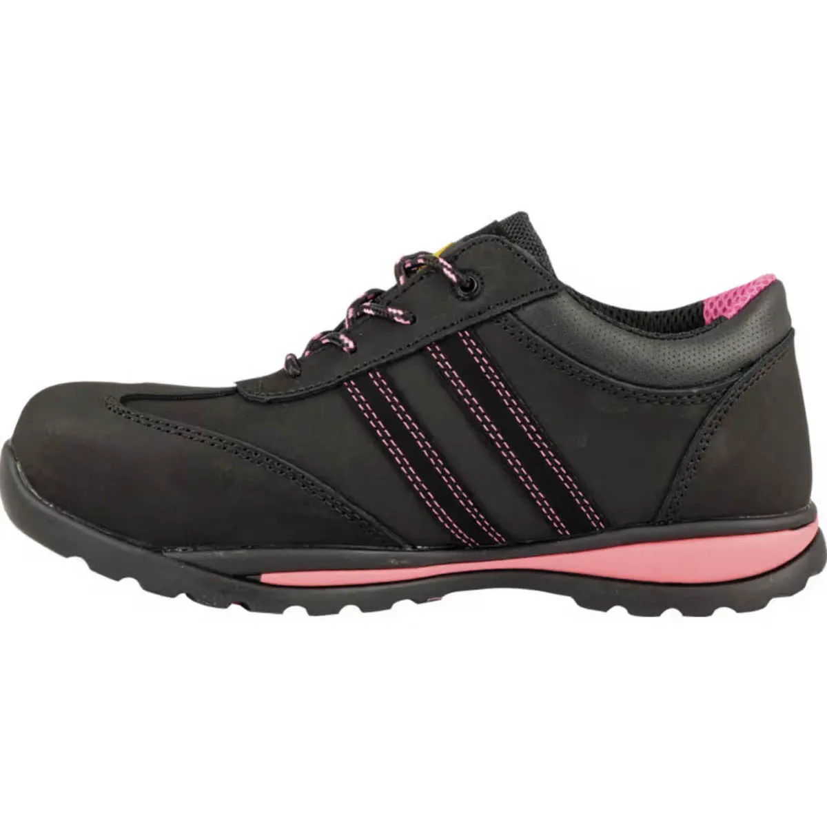 Amblers Safety Trainers Women's Standard Fit Black Leather Steel Toe Size 5
