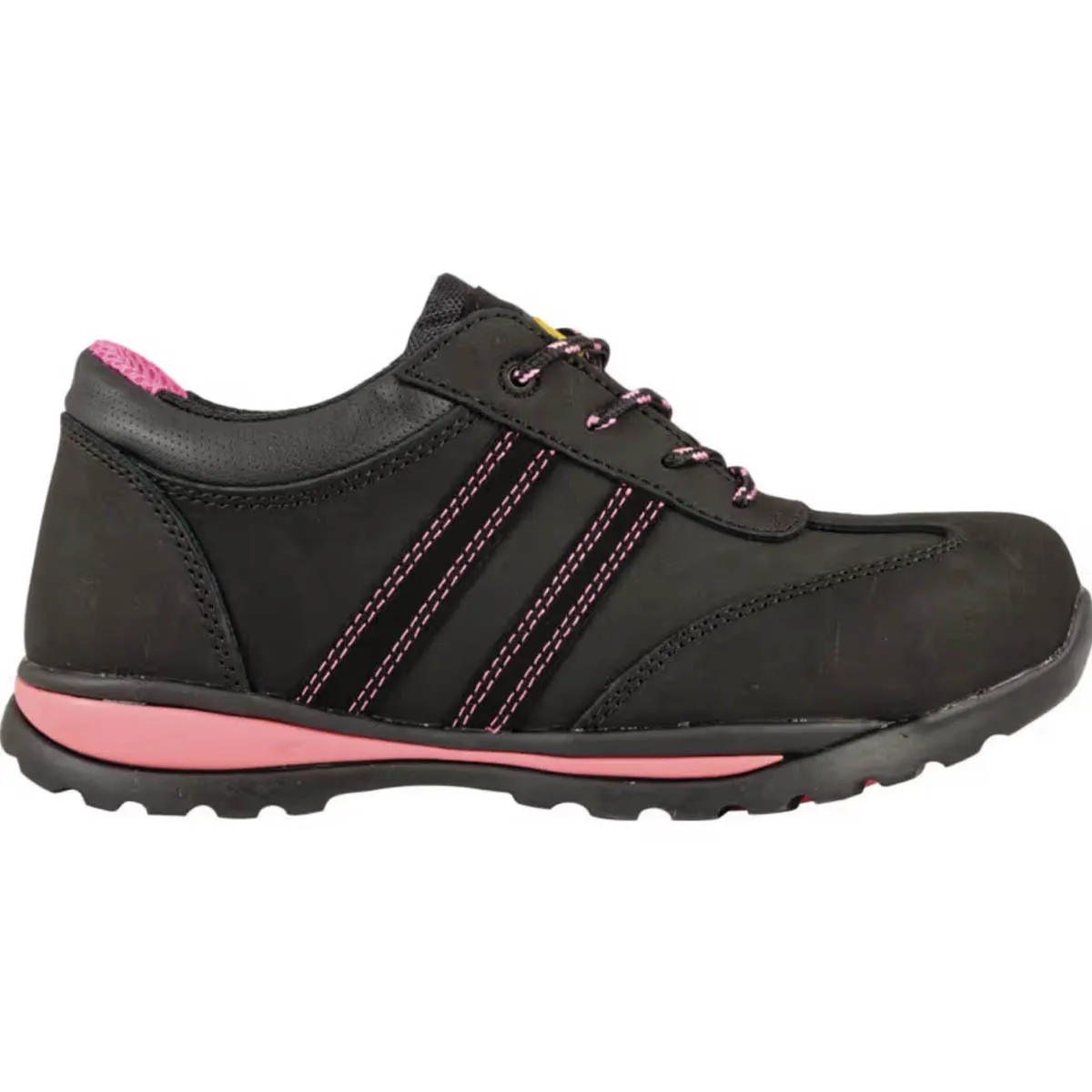 Amblers Safety Trainers Women's Standard Fit Black Leather Steel Toe Size 5