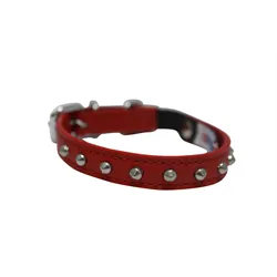 Angel Leather Cat Collar Studded 10"