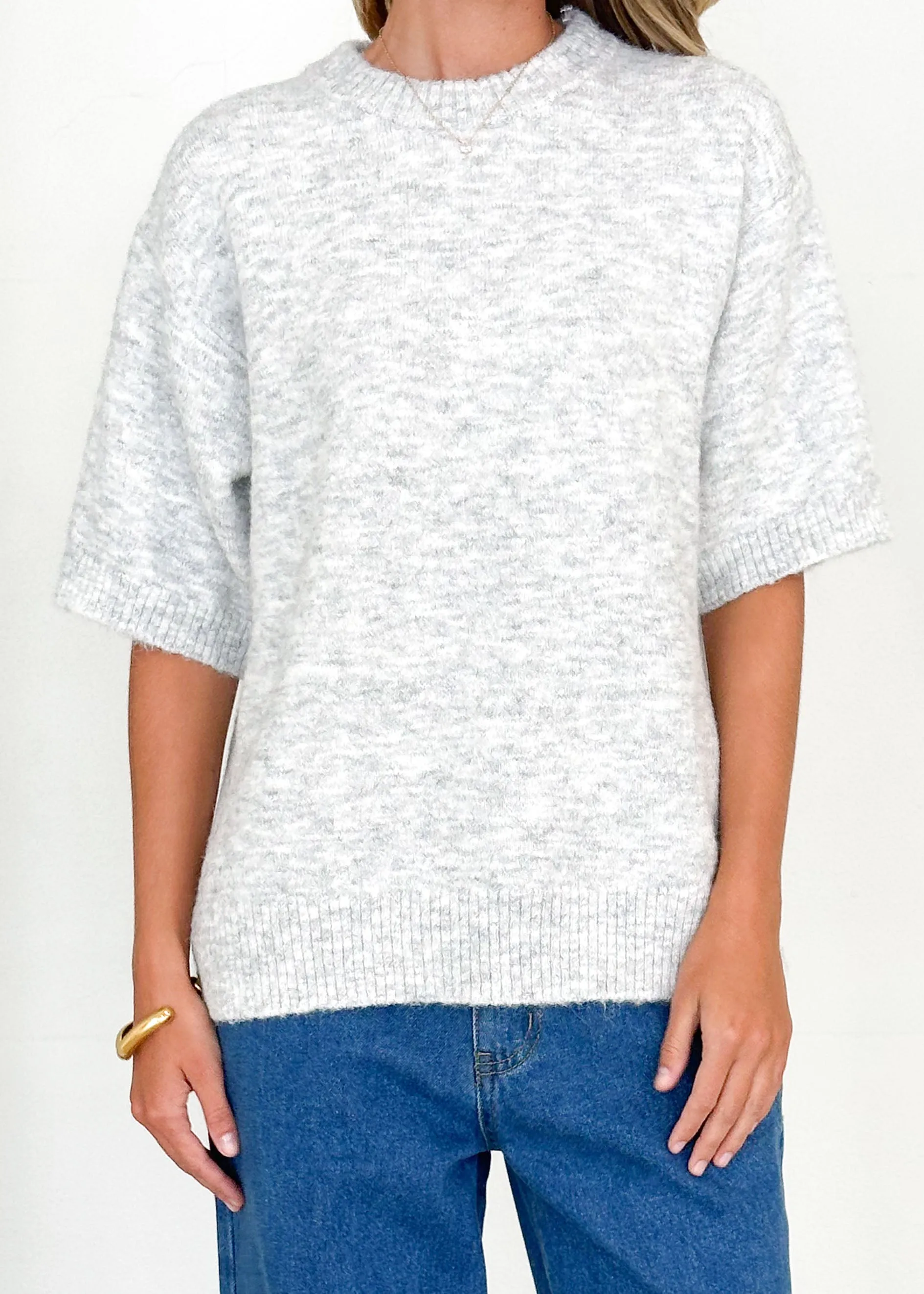 Annabelle Knit Tee - Grey
