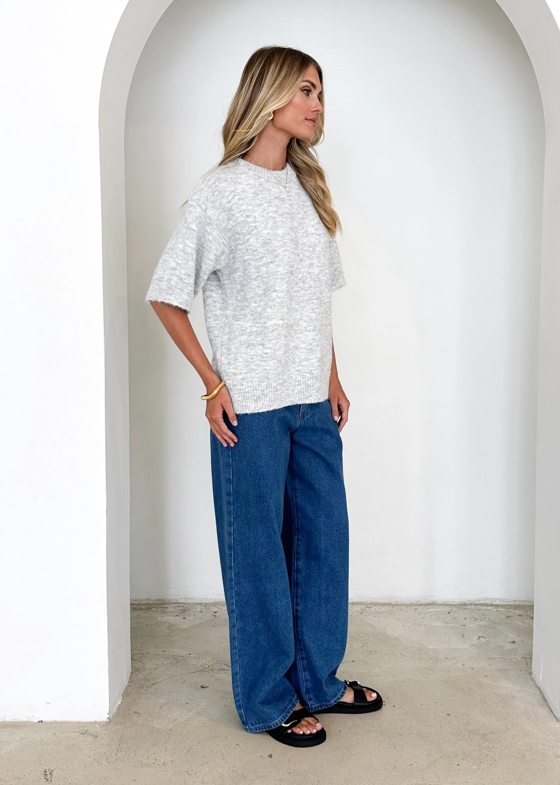 Annabelle Knit Tee - Grey