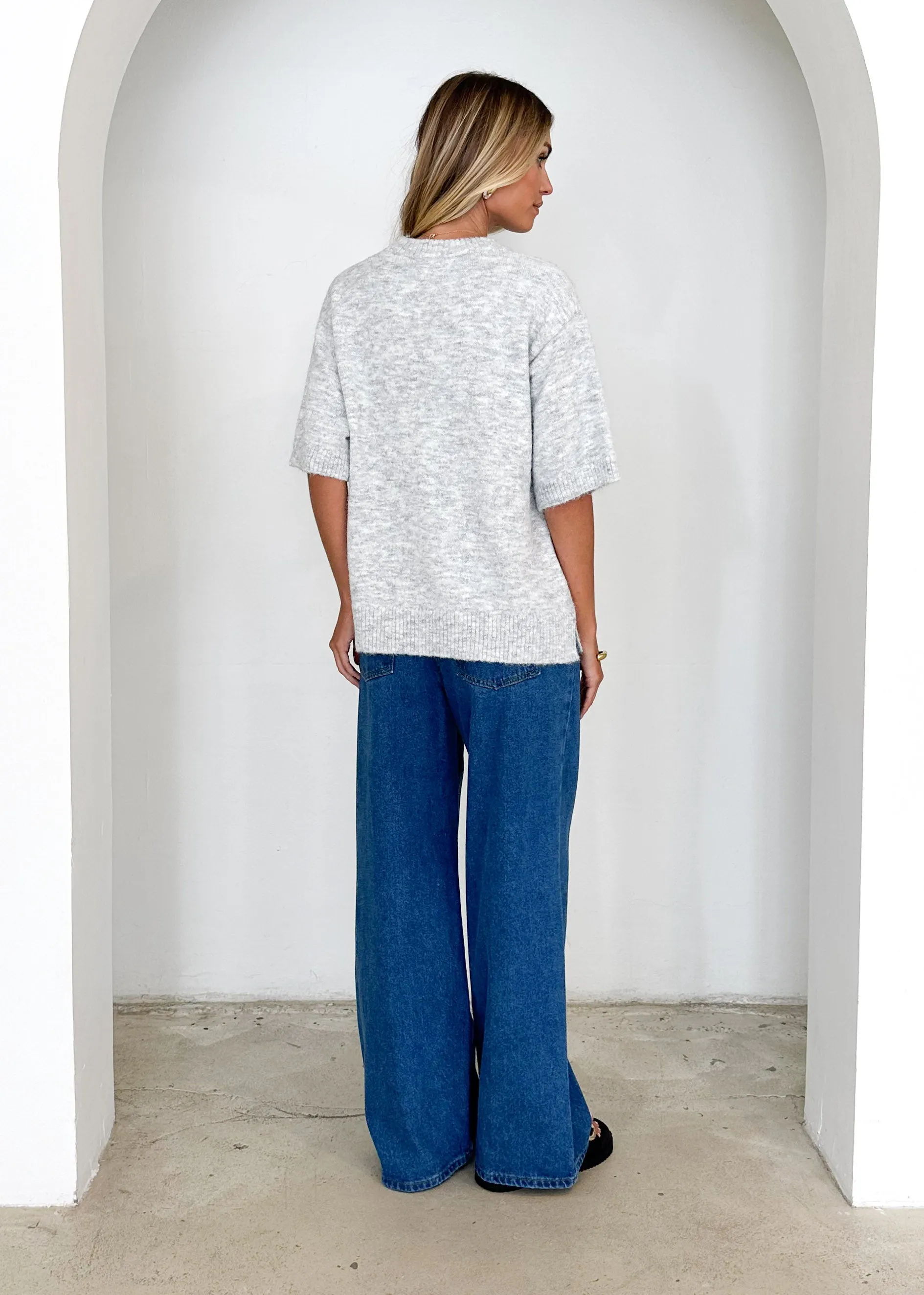 Annabelle Knit Tee - Grey