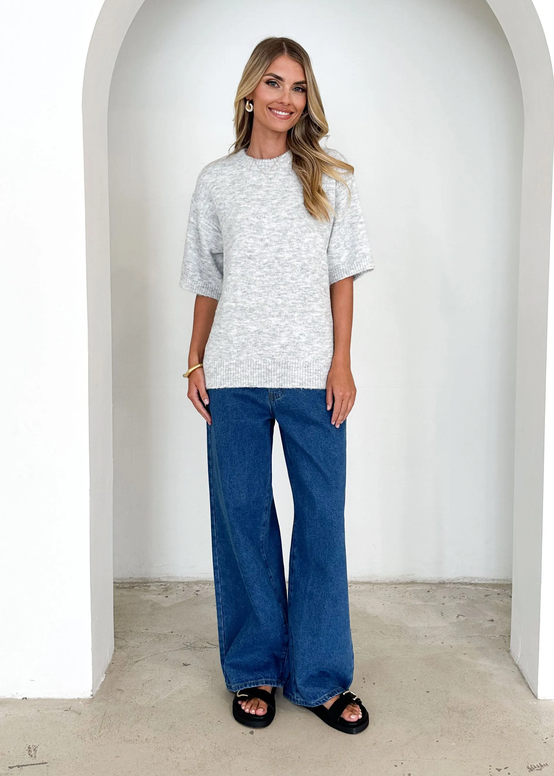 Annabelle Knit Tee - Grey