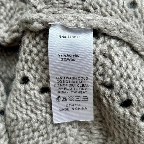 Anthropologie Amadi Oversized Textured Pointelle Chunky Knit Sweater Wool Size M