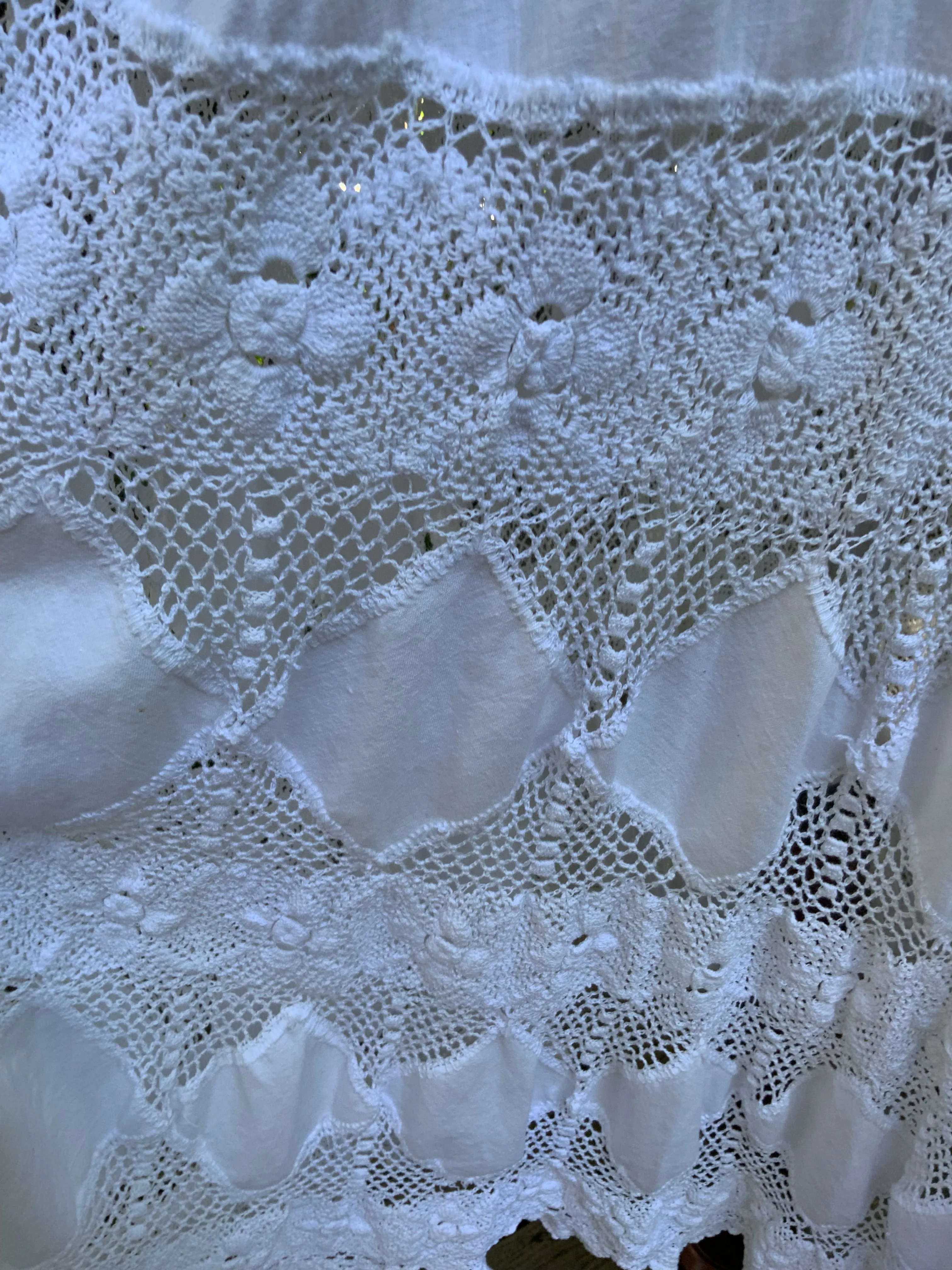Antique Skirt Cotton and Irish Lace - 20s - 20S