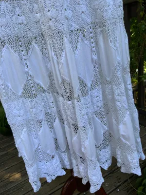 Antique Skirt Cotton and Irish Lace - 20s - 20S