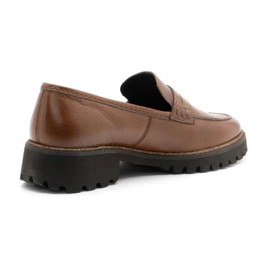 Ara Karina Brown Leather Chunky Sole Loafer (Women's)