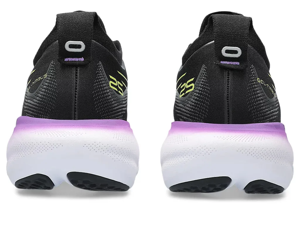 Asics Womens Gel Nimbus 25 Wide - Black/Glow Yellow (1012B437-004)
