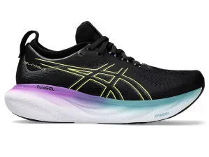 Asics Womens Gel Nimbus 25 Wide - Black/Glow Yellow (1012B437-004)