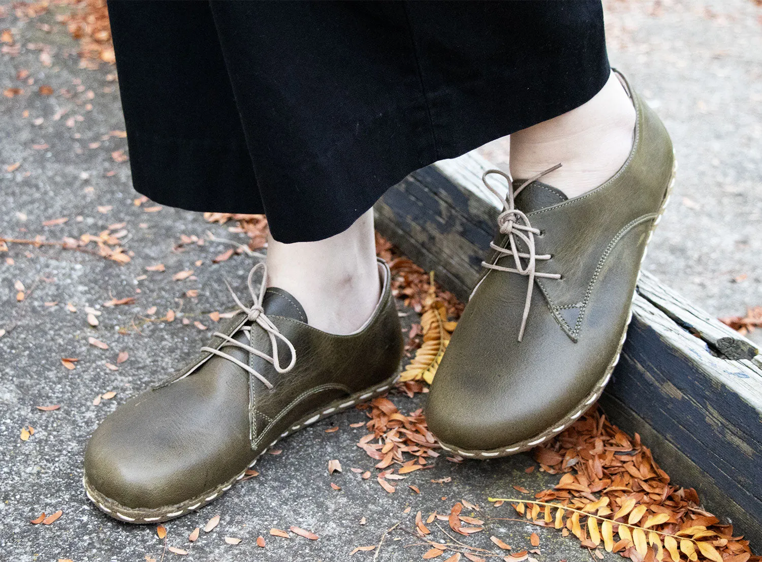 Barefoot Derby Shoes Green Men