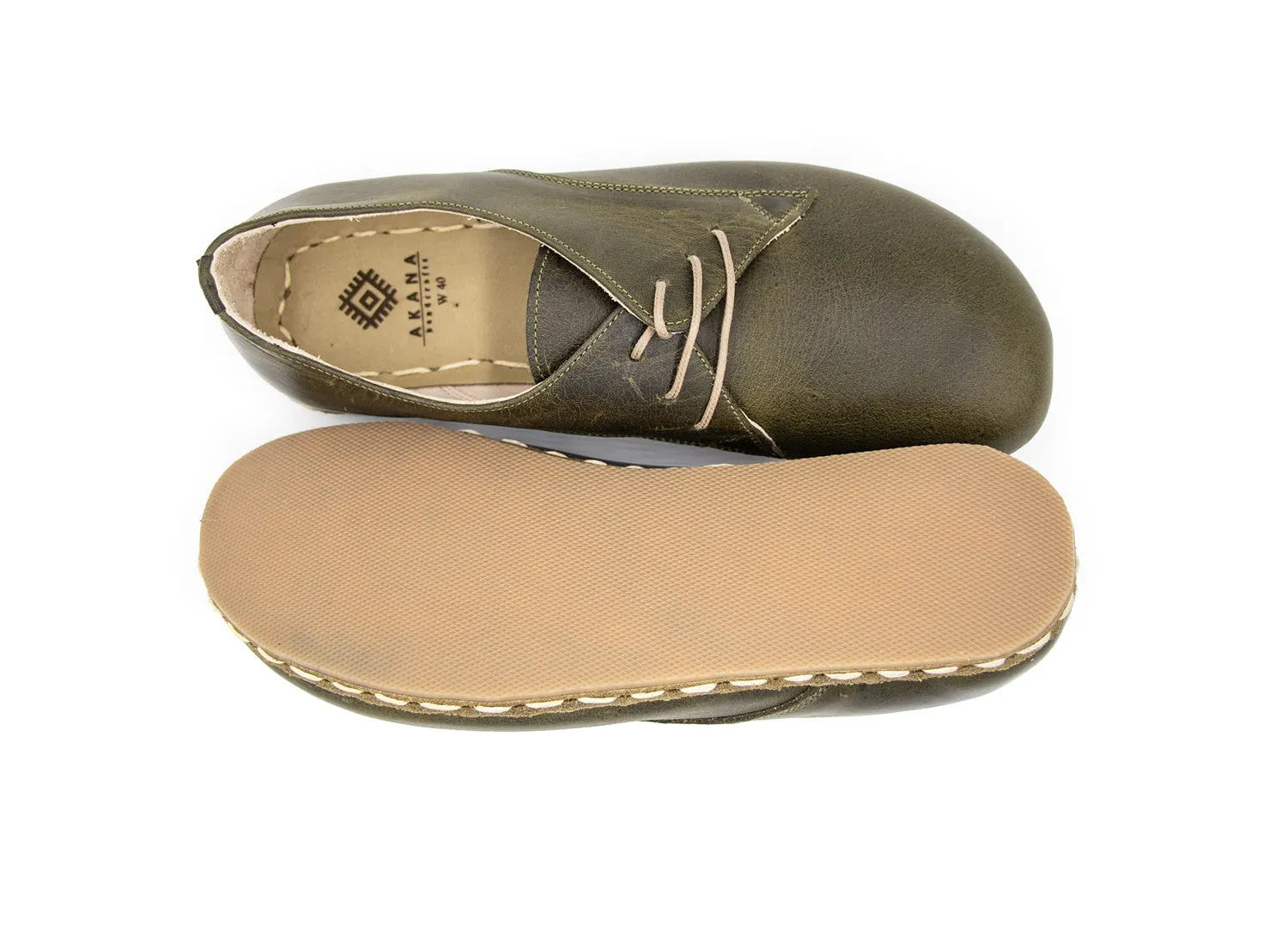 Barefoot Derby Shoes Green Men