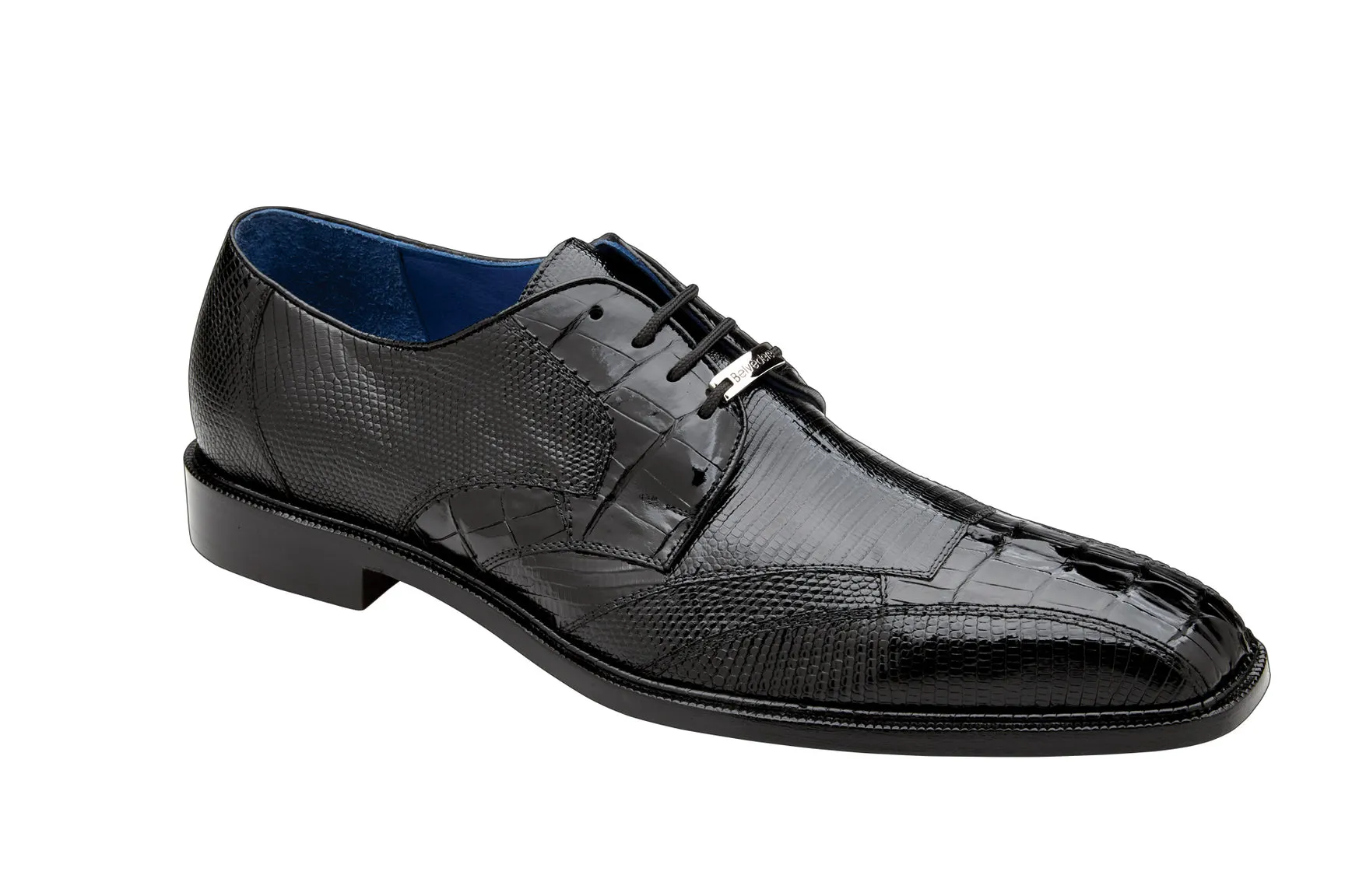 Belvedere - Valter, Genuine Caiman Crocodile and Lizard Dress Shoe - Black - 1480 (IN STORE)