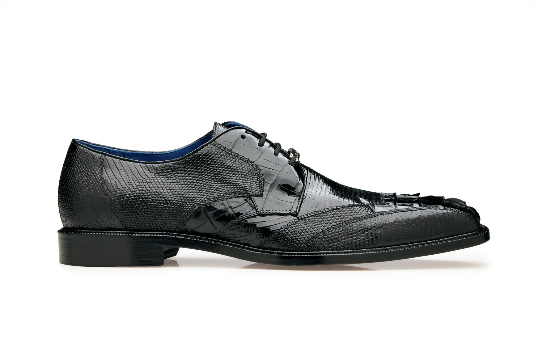 Belvedere - Valter, Genuine Caiman Crocodile and Lizard Dress Shoe - Black - 1480 (IN STORE)