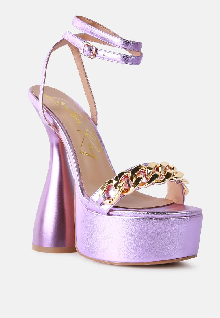 Big Bash Metallic High Platform Chunky Sandals By Ruw