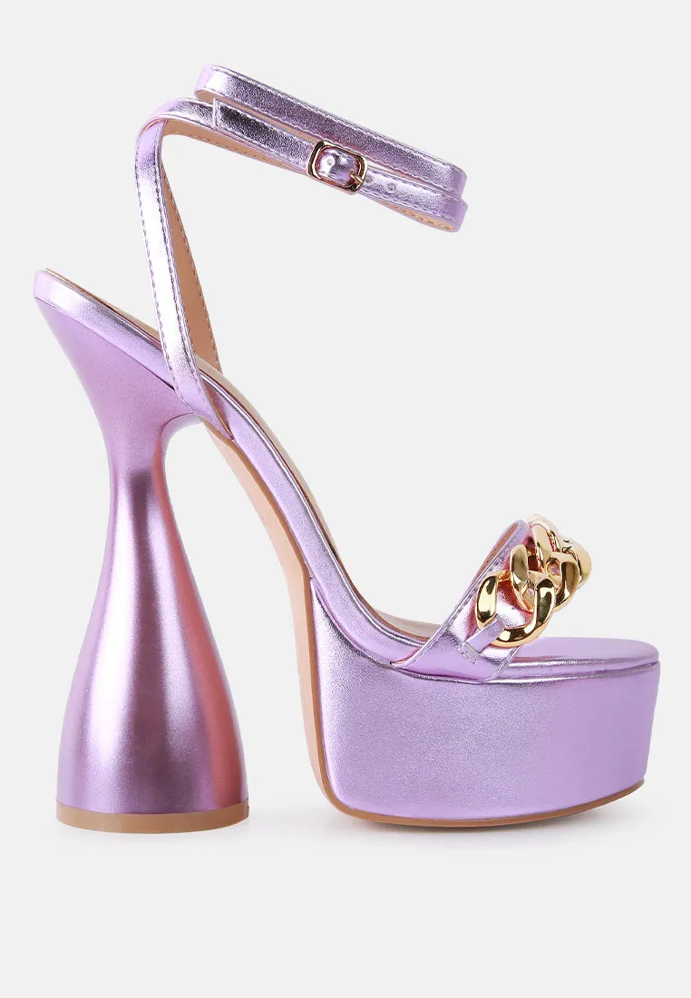 Big Bash Metallic High Platform Chunky Sandals By Ruw