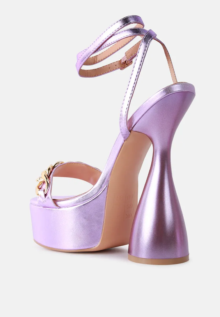 Big Bash Metallic High Platform Chunky Sandals By Ruw