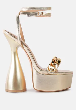 Big Bash Metallic High Platform Chunky Sandals By Ruw