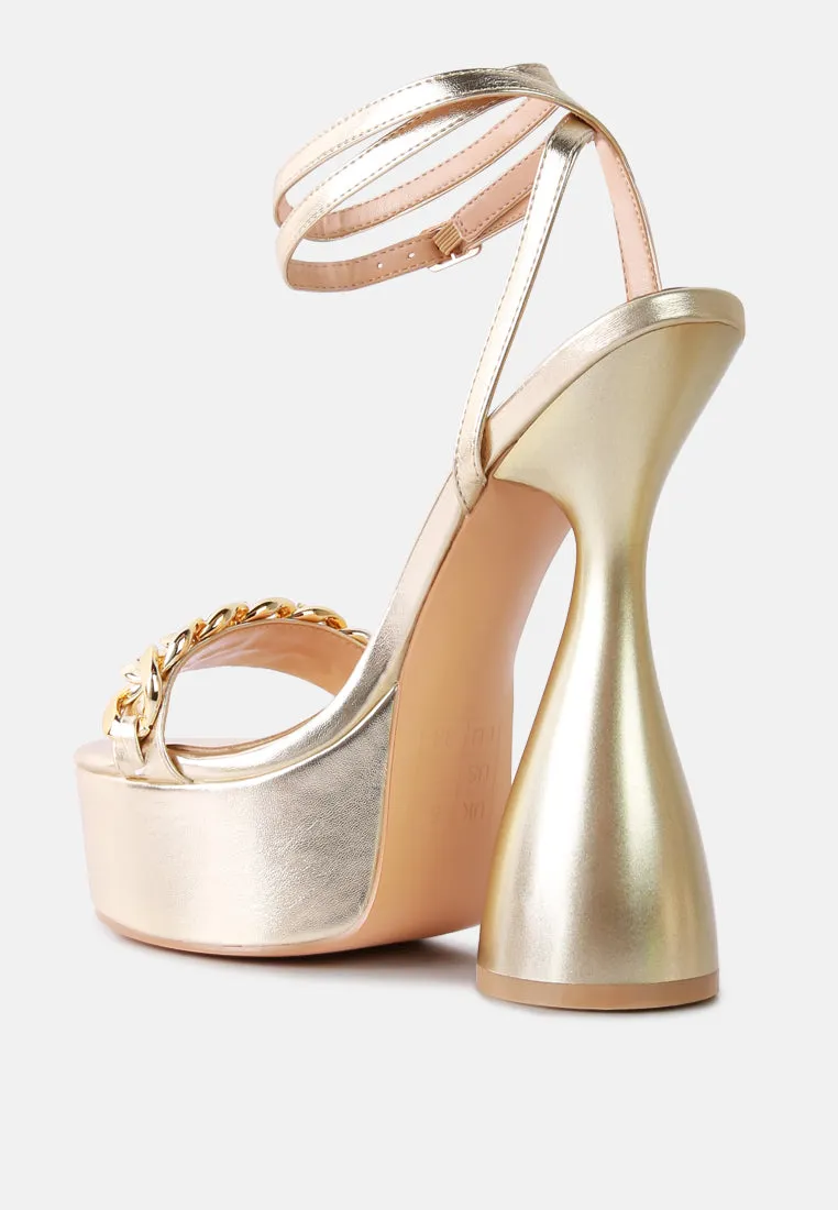 Big Bash Metallic High Platform Chunky Sandals By Ruw