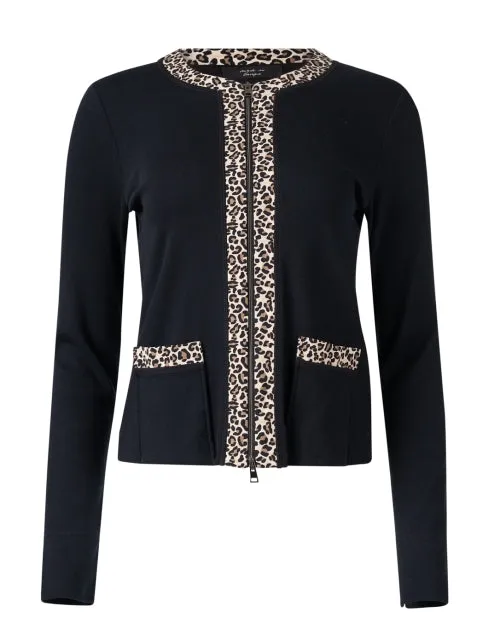 Black and Leopard Print Cardigan