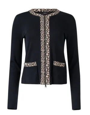 Black and Leopard Print Cardigan
