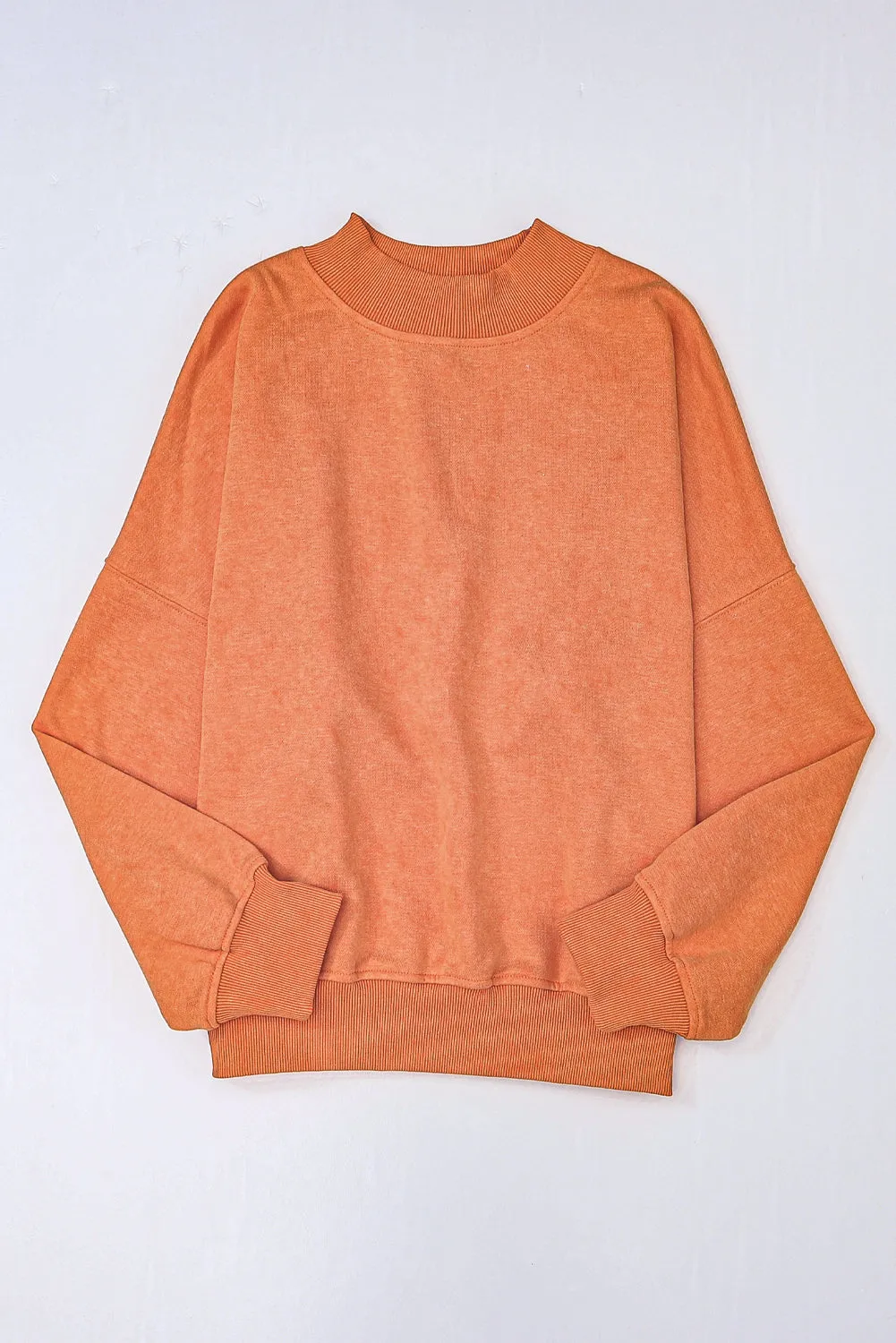 Black Drop Shoulder Crew Neck Pullover Sweatshirt