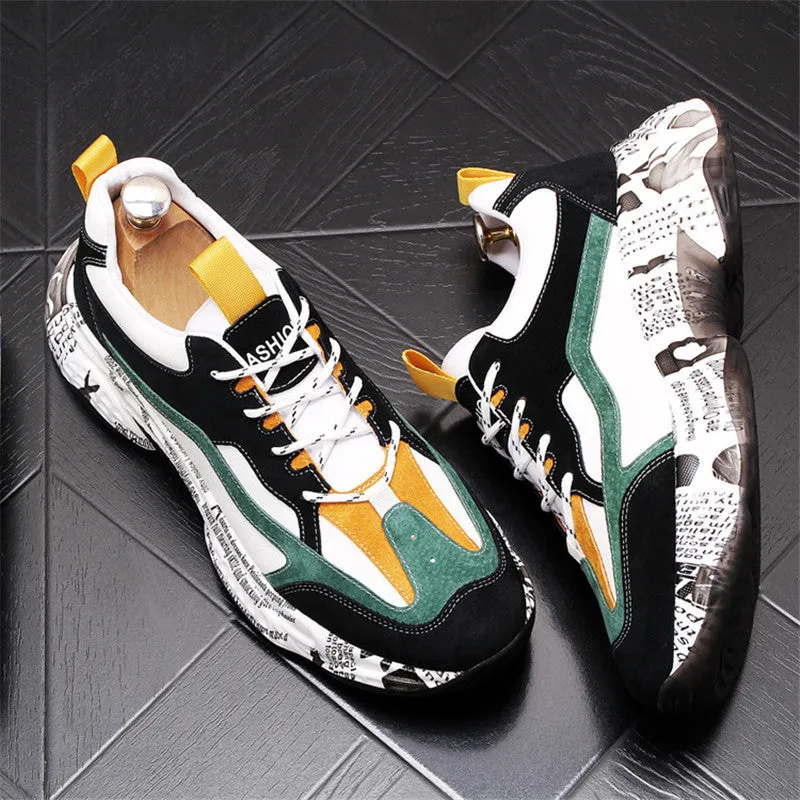 Black Rivet Color Matching Graffiti Shoes