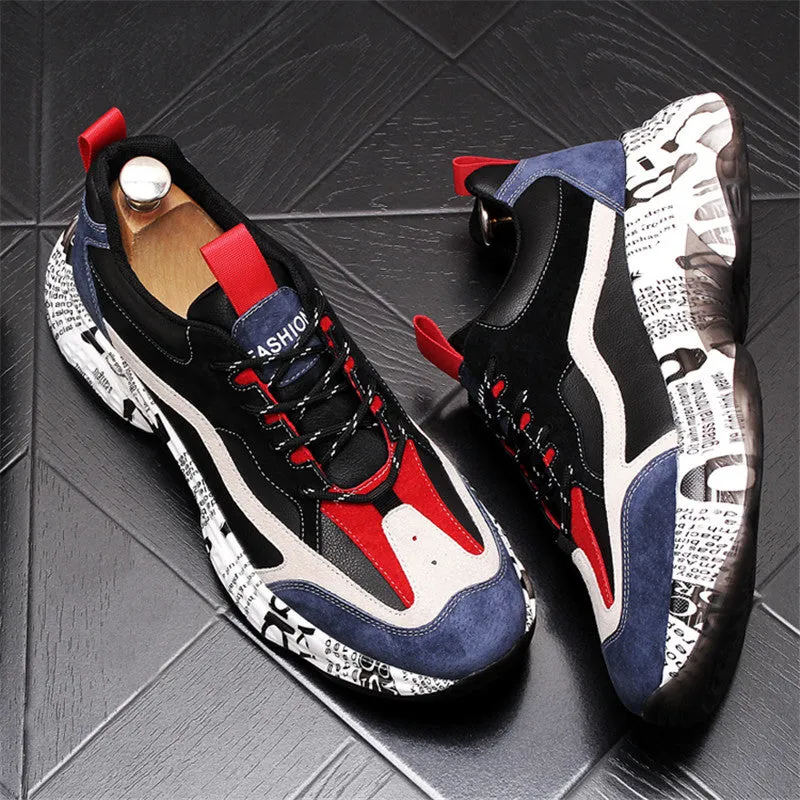 Black Rivet Color Matching Graffiti Shoes