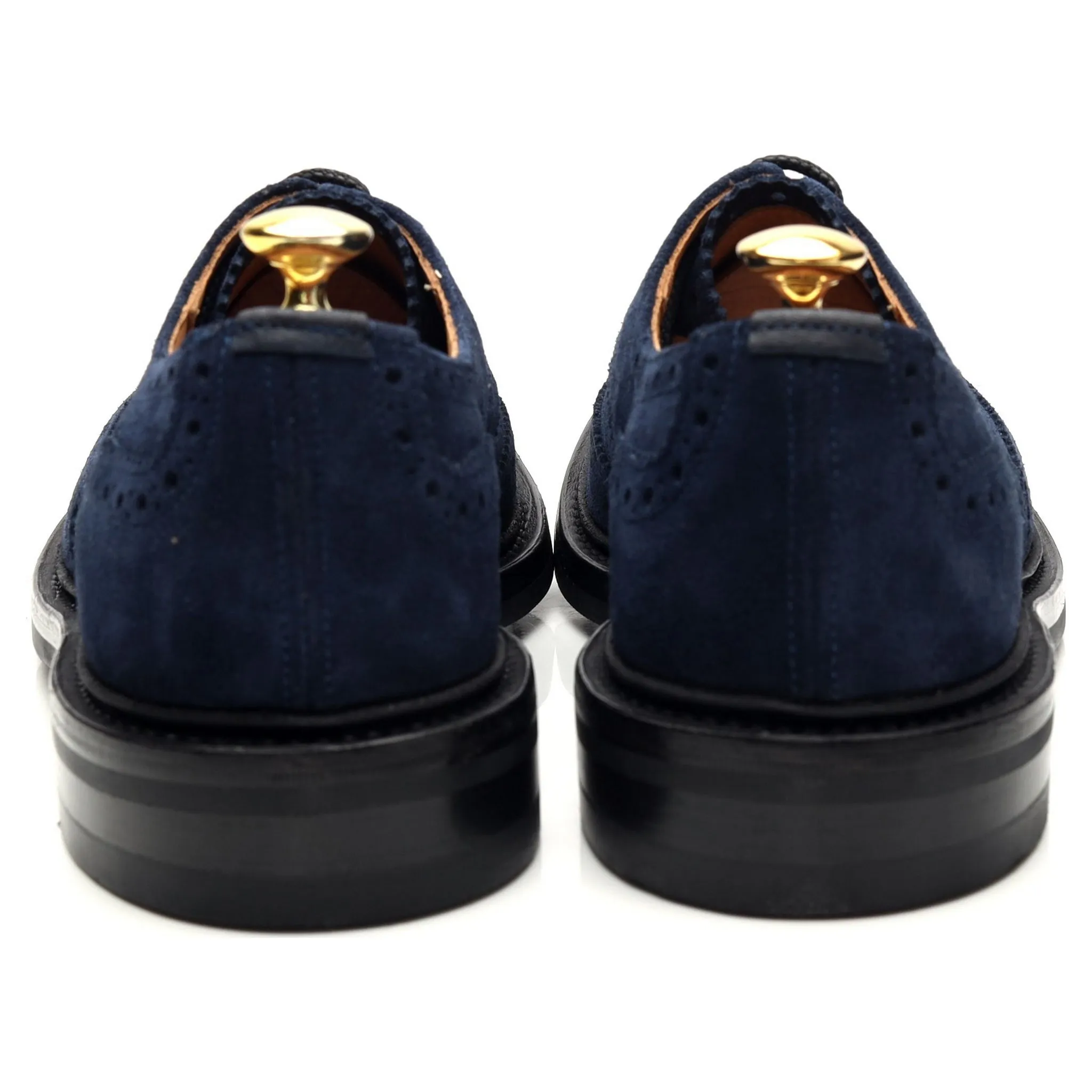 'Bourton' Navy Blue Suede Derby Brogues UK 8.5