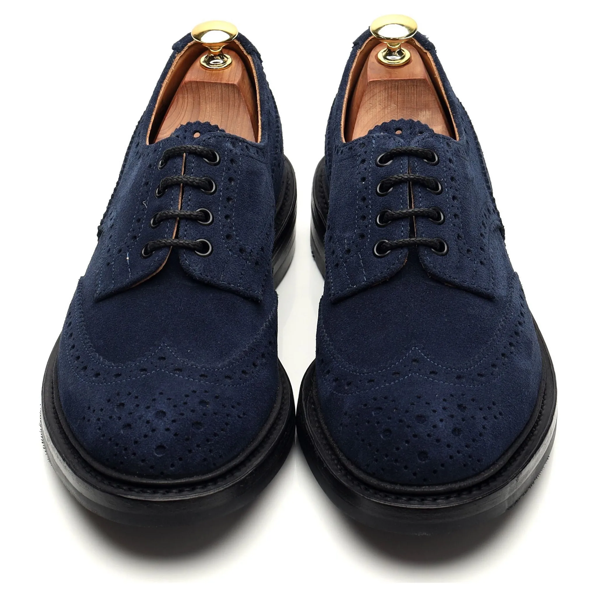 'Bourton' Navy Blue Suede Derby Brogues UK 8.5