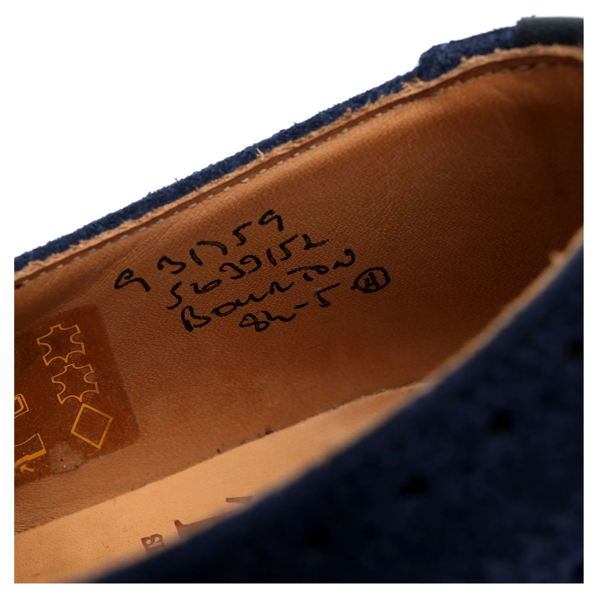 'Bourton' Navy Blue Suede Derby Brogues UK 8.5