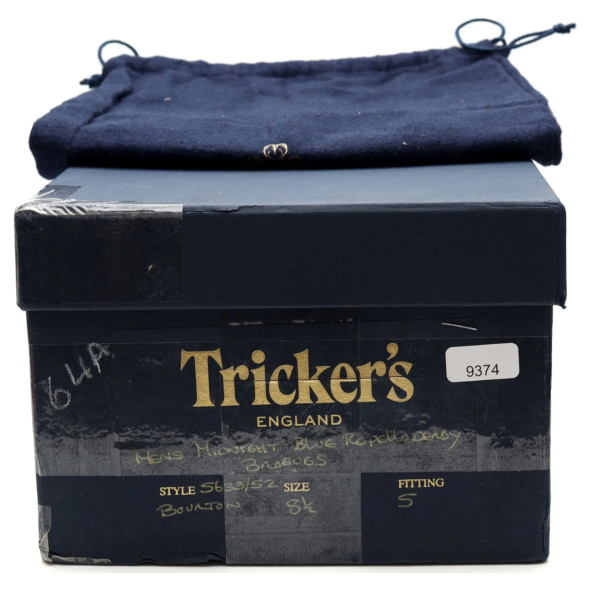 'Bourton' Navy Blue Suede Derby Brogues UK 8.5