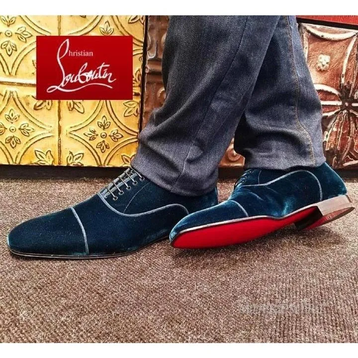 CHRISTIAN LOUBOUTIN Greggo Orlato Flats Calf/Jean Men Shoes NIB!