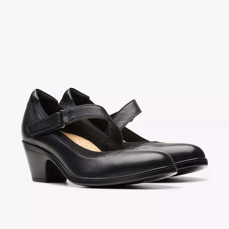 Clarks Women's Emily2 Mabel Black Leather 26174082