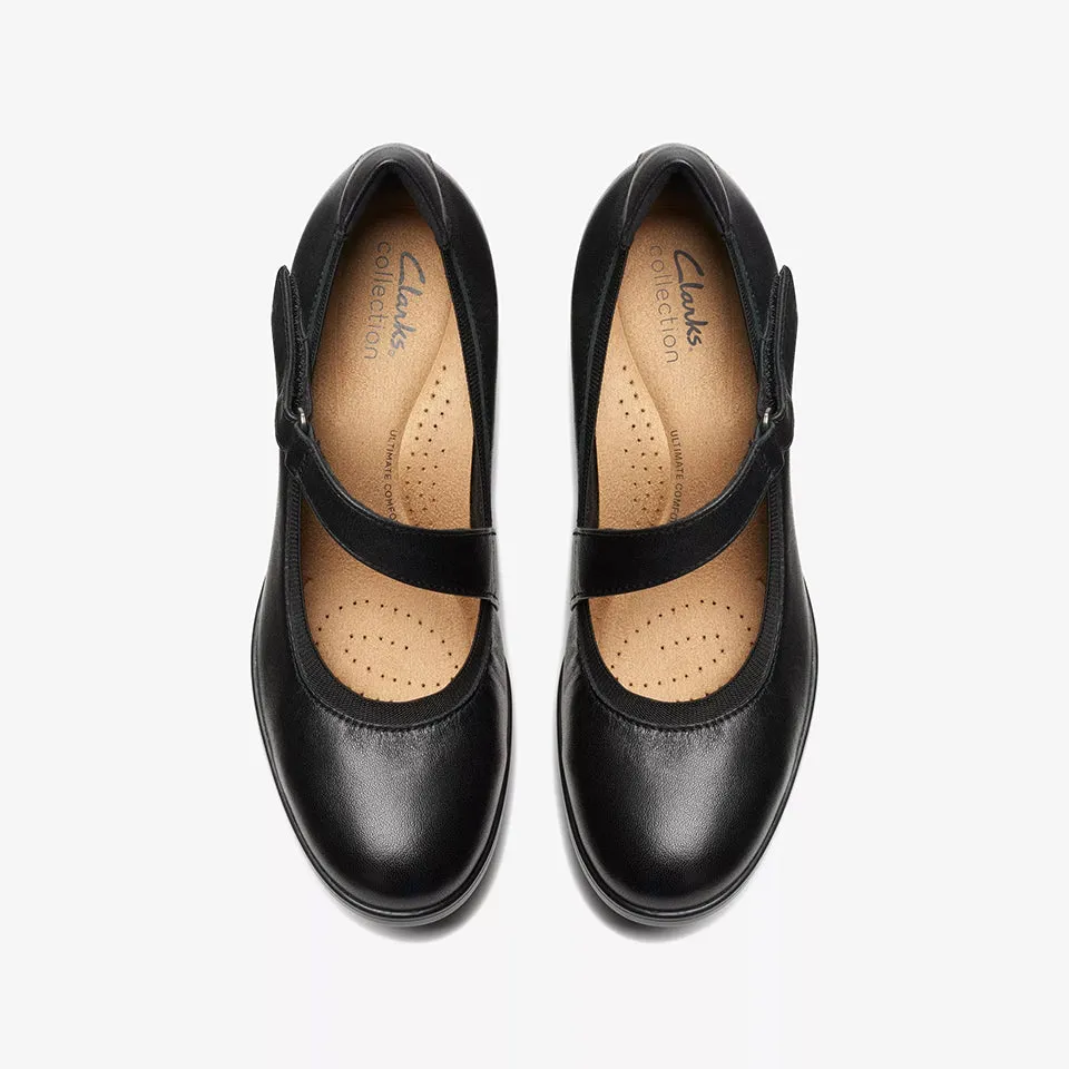 Clarks Women's Emily2 Mabel Black Leather 26174082