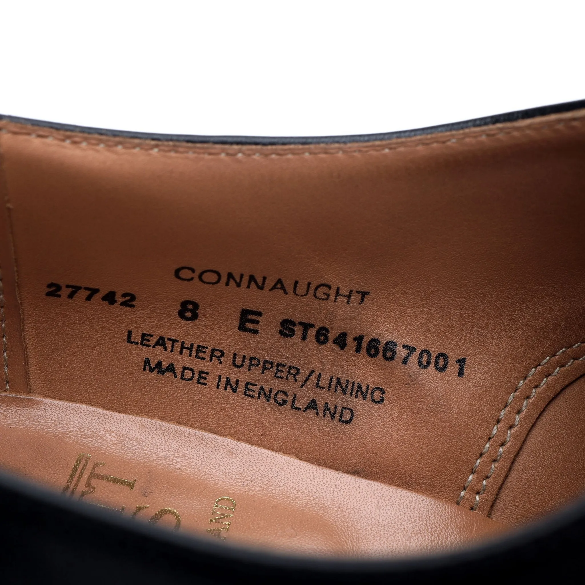 'Connaught' Black Leather Oxford UK 8 E