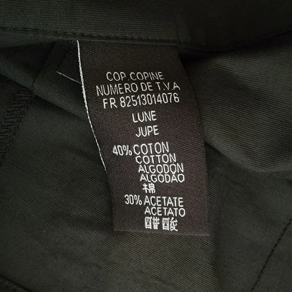 Cop Copine Zip Up Black Skirt
