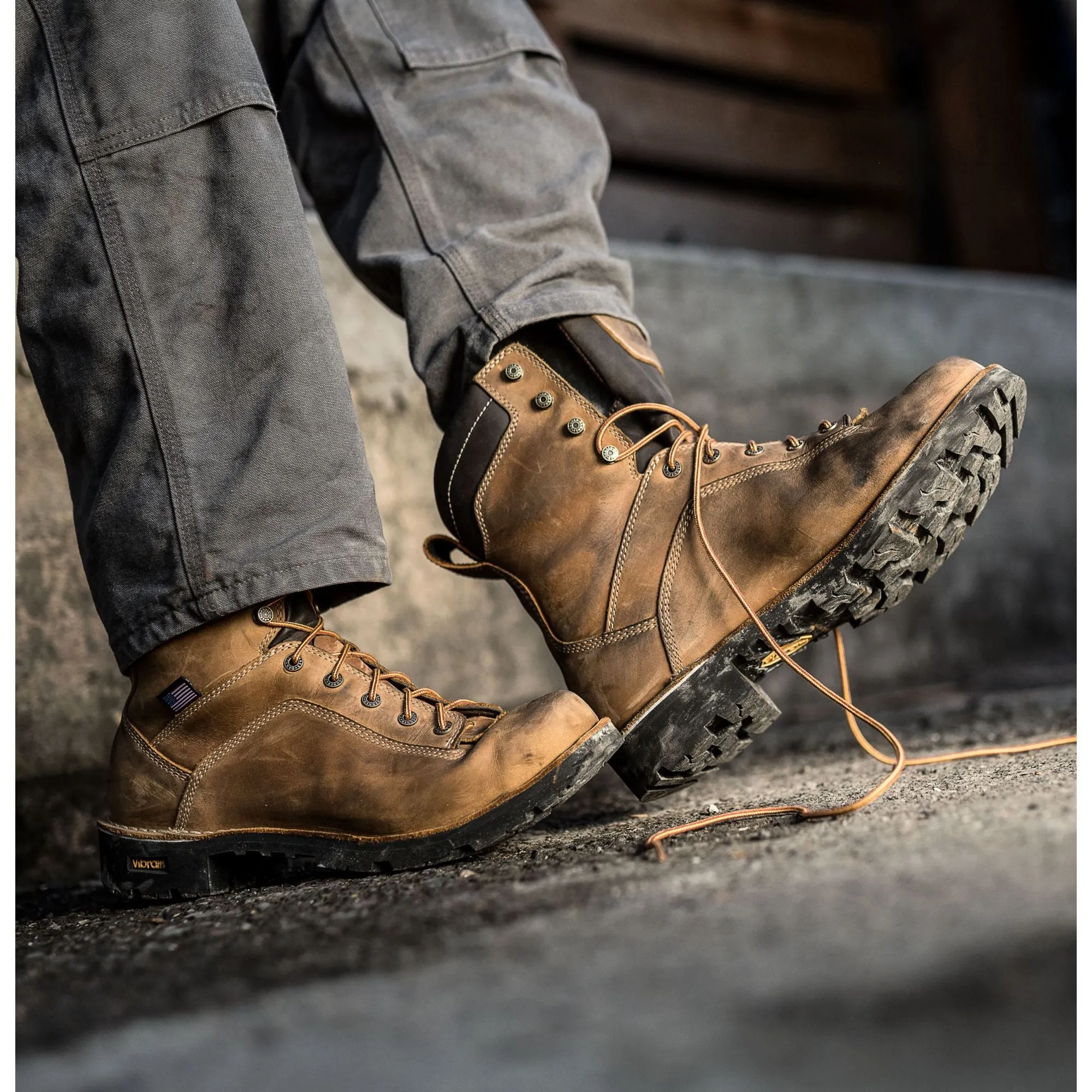 Danner Men's Quarry USA Made 8" Composite Toe Ins Waterproof Work Boot Brown 17321