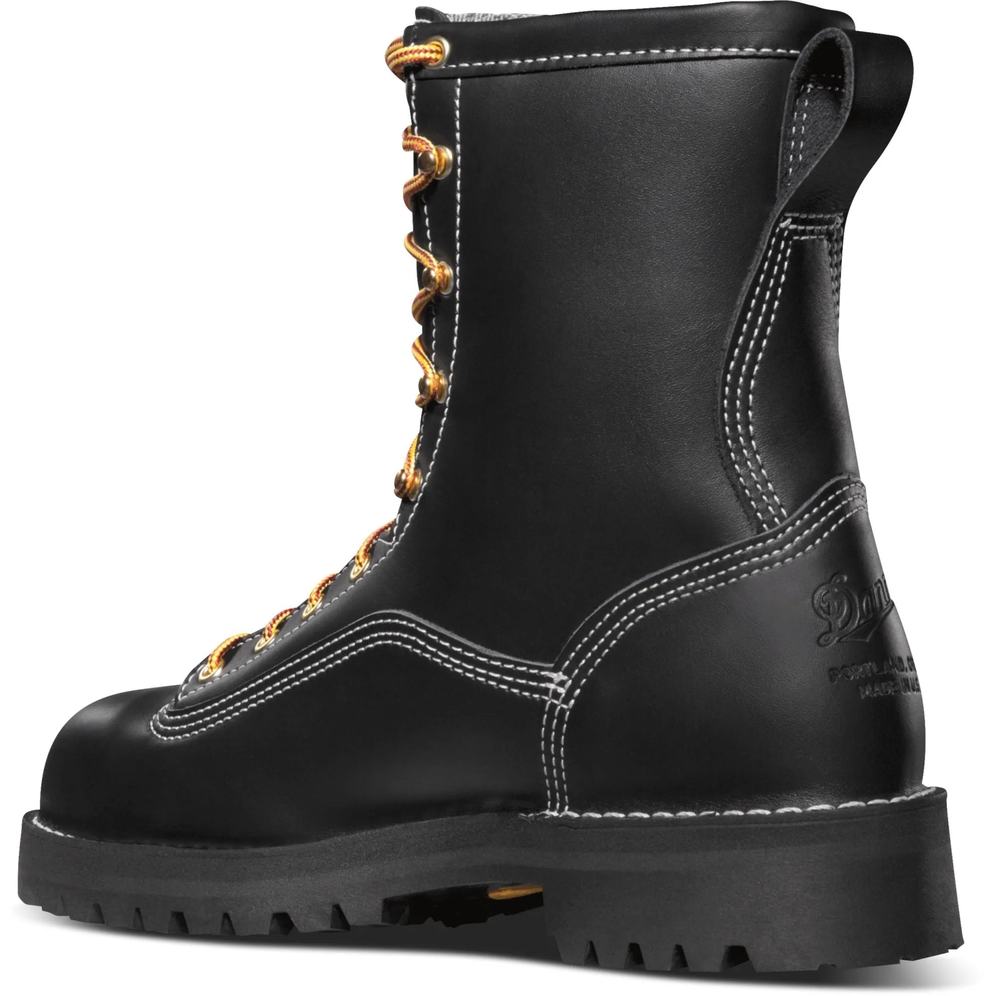 Danner Men's Rain Forest USA Made 8" Insulated Waterproof Work Boot Black 11700