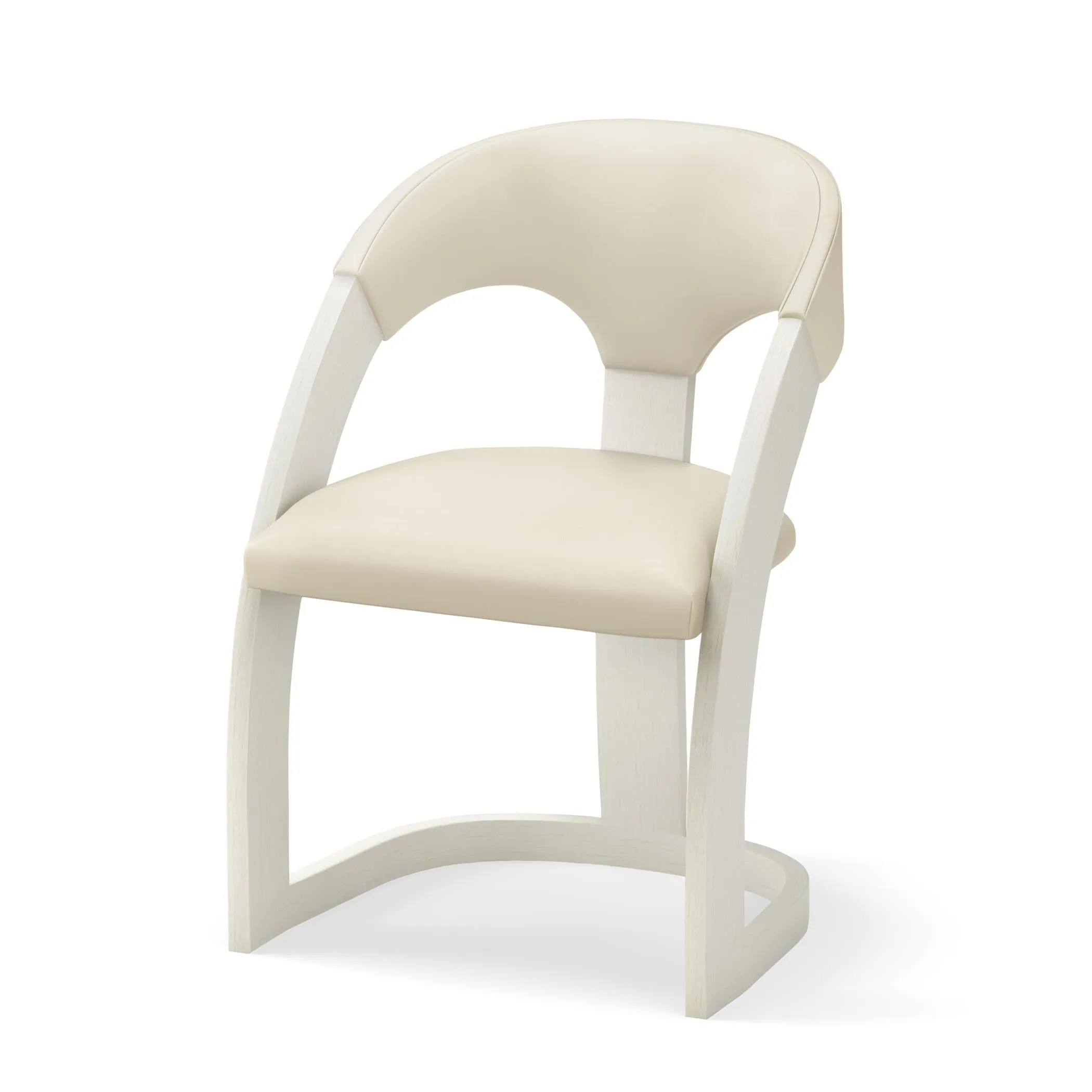 Delia Counter Stool - Ebony Cerused - Graphite Leather
