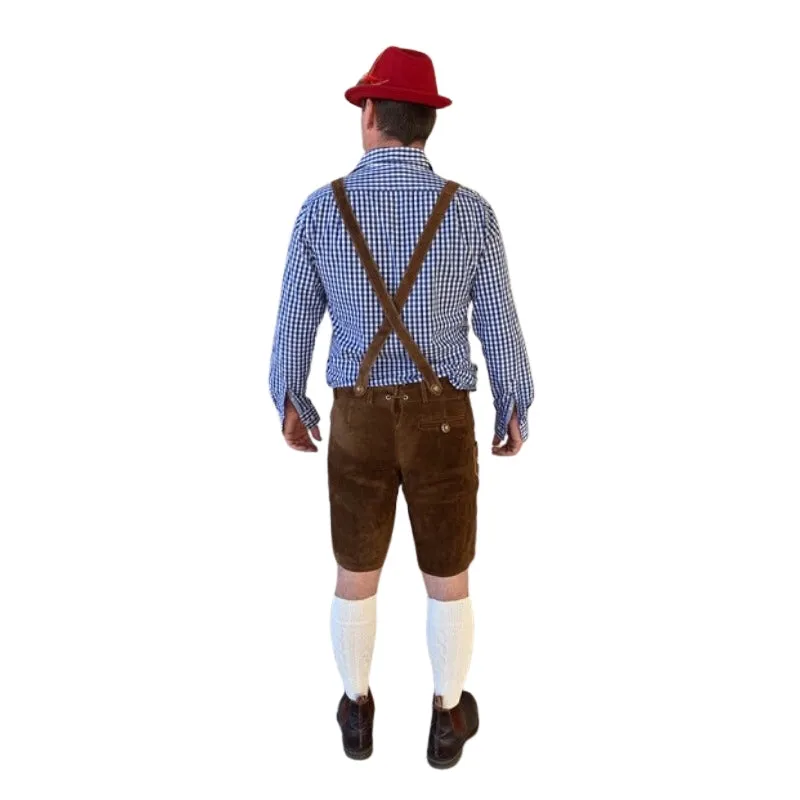 Deluxe Hans Brown Leather Lederhosen  - Hire