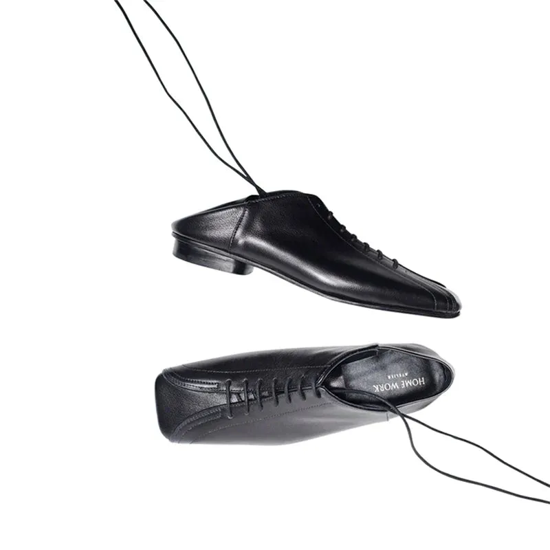 Ebony Lace-up Leather Shoes