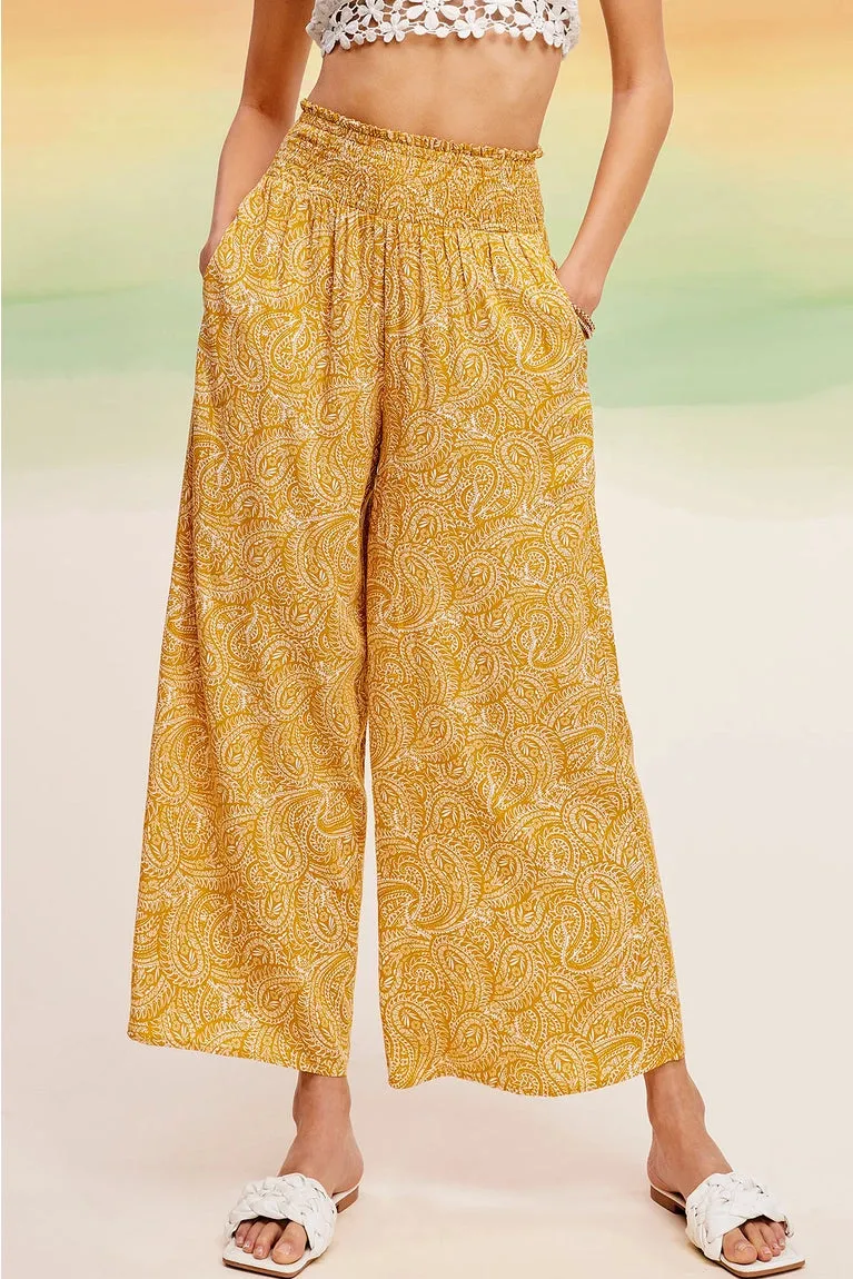Elan Paisley Print Bottoms