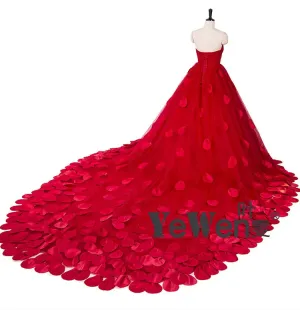 Elegant Wedding Dress Appliqued Strapless A-Line Photography Dress