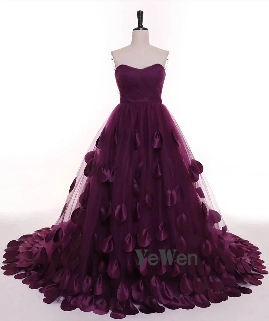 Elegant Wedding Dress Appliqued Strapless A-Line Photography Dress
